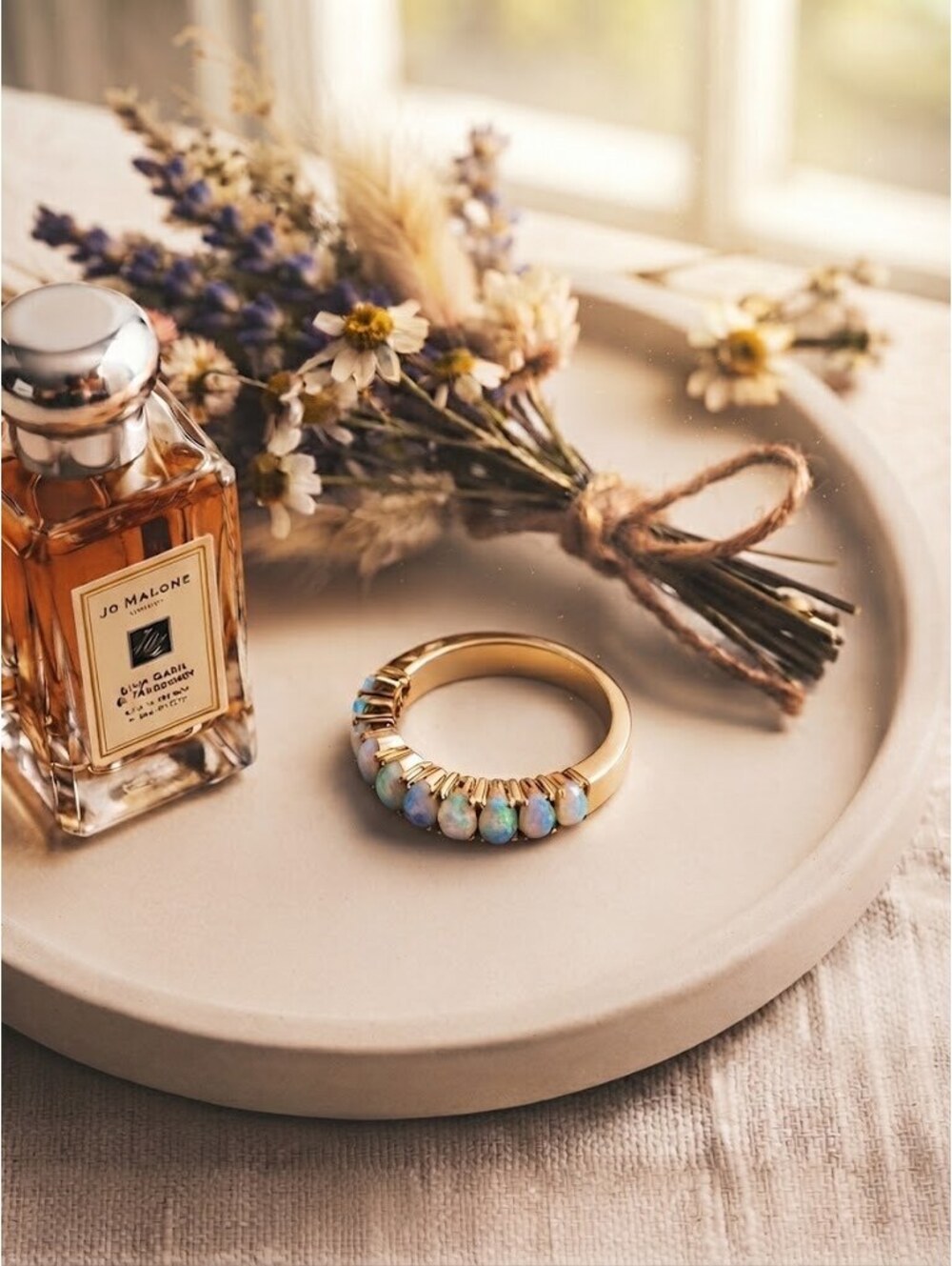 Pear-Cut Natural Austrian Gemstone Eternity Ring